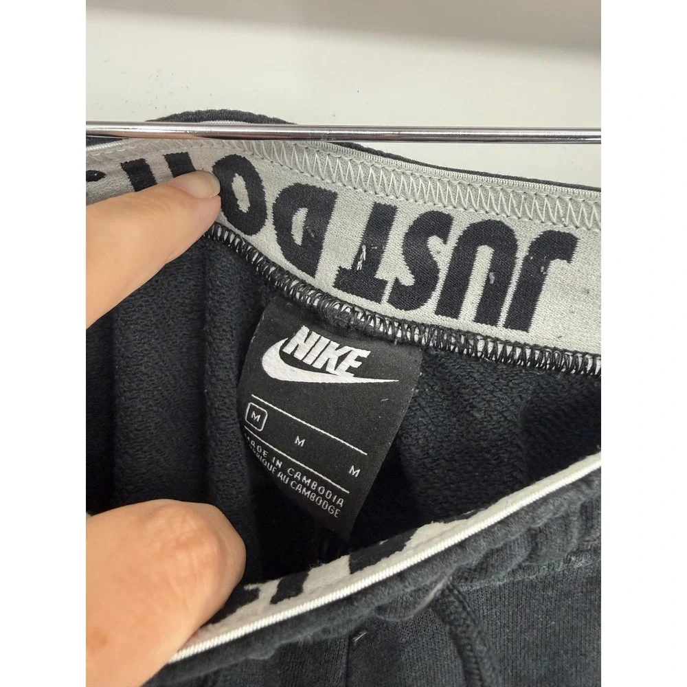 Nike Womens Rally Pants‎ Loose Joggers Black Sweatpants Size M Flip Waistband